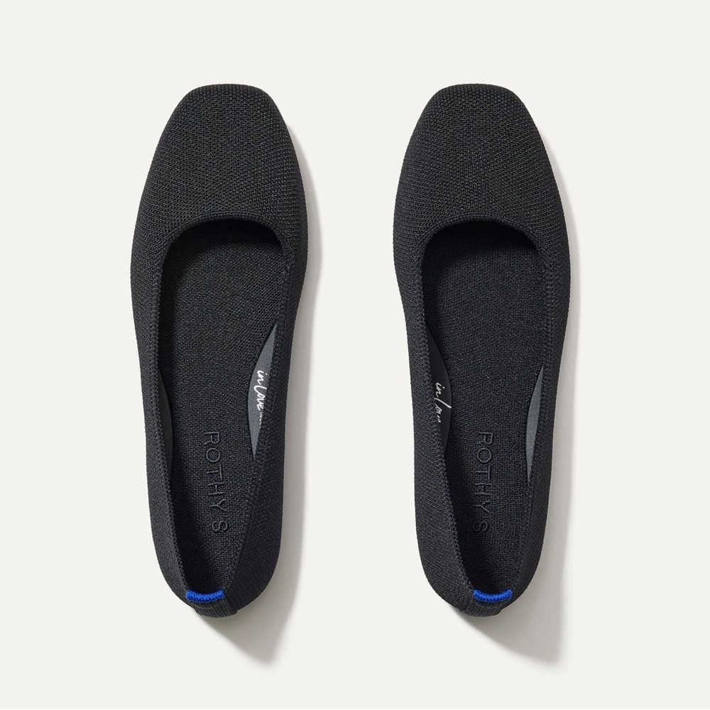 Rothy's | The Max Square Flat in Black - Picture 2 of 11